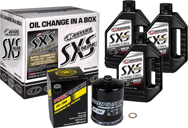 MAXIMA - SXS QUICK CHANGE KIT 10W-50 WITH BLACK OIL FILTER - Image 1