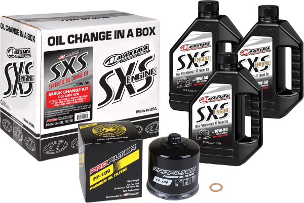 MAXIMA - SXS QUICK CHANGE KIT 10W-50 WITH BLACK OIL FILTER - Image 1