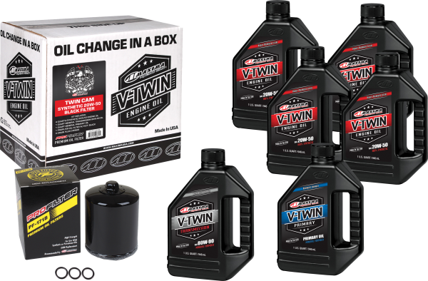 MAXIMA - V-TWIN OIL CHANGE KIT SYN TC BLACK FILTER - Image 1