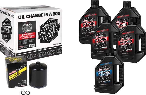 MAXIMA - V-TWIN OIL CHANGE KIT SYN XL BLACK FILTER - Image 1