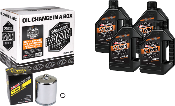 MAXIMA - V-TWIN QUICK CHANGE KIT EVO MINERAL CHROME FILTER - Image 1