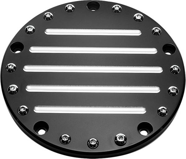 PREC. BILLET - BILLET DERBY COVER FLUTED (BLACK) - Image 1