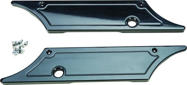 PRO ONE - SADDLE BAG LATCH COVERS 93-13 SMOOTH BLK - Image 1