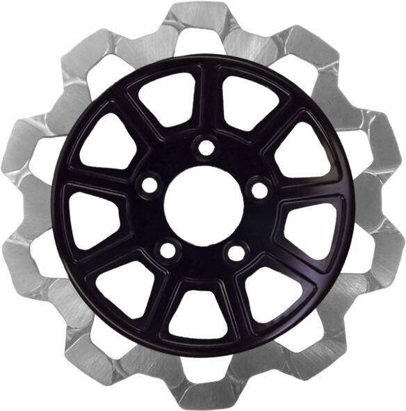 LYNDALL BRAKES - 9 SPOKE ROTOR FRONT BLK/SIL BOW TIE 11.8" - Image 1