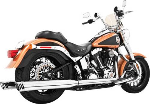 FREEDOM - RACING TRUE DUAL 4" CHROME W/CHROME TIP SOFTAIL - Image 1