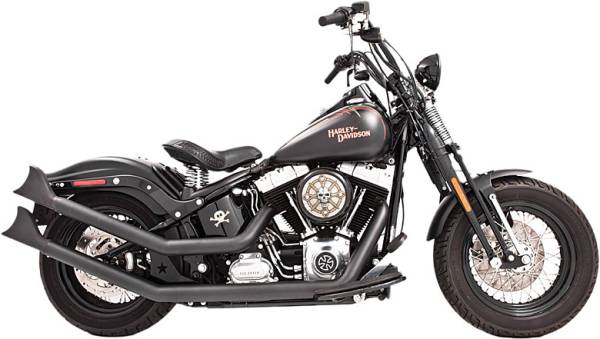 FREEDOM - UPSWEEP W/FISHTAILS BLACK `86-17 SOFTAIL - Image 1