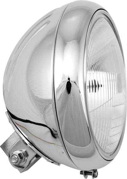 HARDDRIVE - 7" HEADLIGHT 60/55W GROOVED SHELL CHROME - Image 1