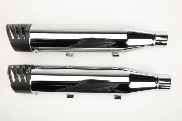 FREEDOM - 3 1/4" RACING SLIP-ONS CHROME W/BLACK TIP SPORTSTER - Image 1