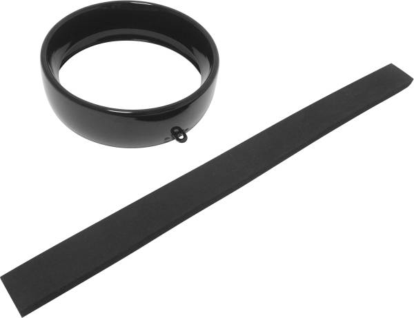 HARDDRIVE - FRENCHED HEADLIGHT TRIM RING BLACK 5-3/4 TAB STYLE - Image 1