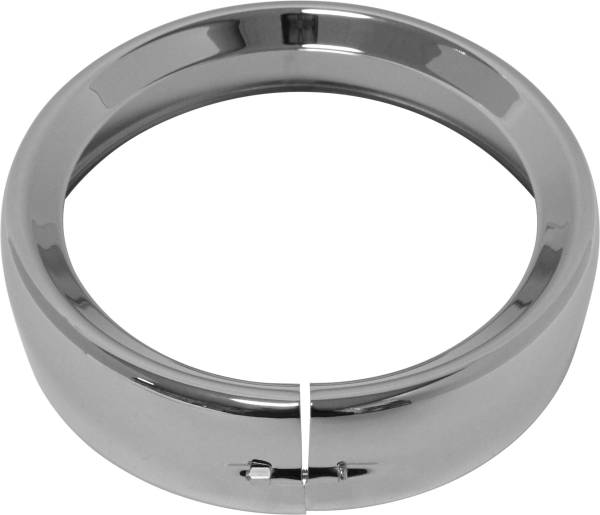 HARDDRIVE - FRENCHED HEADLIGHT TRIM RING CHROME 7 CLAMP STYLE - Image 1