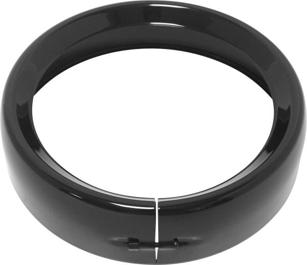 HARDDRIVE - FRENCHED HEADLIGHT TRIM RING BLACK 7 CLAMP STYLE - Image 1