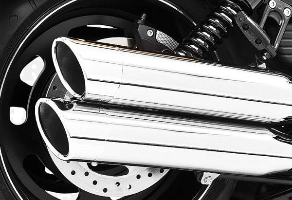 FREEDOM - ROLLED EDGE SLIP-ON CHROME W/CHROME TIP VROD - Image 1