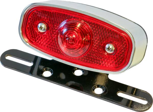 HARDDRIVE - CHOPPER TAILLIGHT POLISHED LED W/LICENSE BRACKET - Image 1