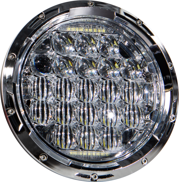 HARDDRIVE - LED HEADLIGHT 7" 90W CHROME - Image 1