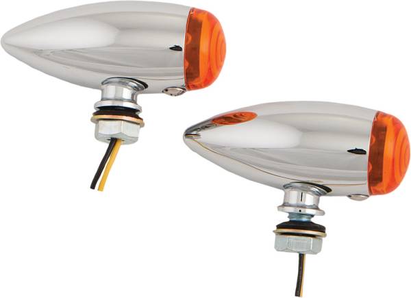 HARDDRIVE - LED BULLET MARKER LIGHT CHROME W/AMBER LENS - Image 1