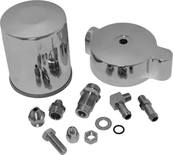 HARDDRIVE - CHROME SPIN ON OIL FILTER KIT - Image 1