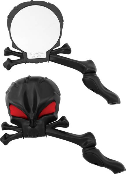 HARDDRIVE - SKULL HEAD MIRROR SET BLACK - Image 1