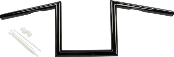 HARDDRIVE - Z-BAR ONE INCH DIMPLED 8 INCH GLOSS BLACK - Image 1