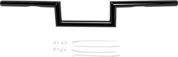 HARDDRIVE - Z-BAR ONE INCH DIMPLED 4 INCH GLOSS BLACK - Image 1