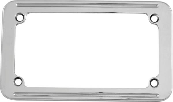 HARDDRIVE - LICENSE PLATE FRAME FLAT HORIZONTAL CHROME BALL MILLED - Image 1