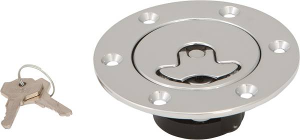 HARDDRIVE - FLUSH MOUNT GAS CAP CHROME NON-VENTED `96-UP - Image 1