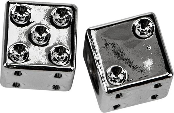 HARDDRIVE - VALVE STEM CAPS CHROME DICE  PR - Image 1