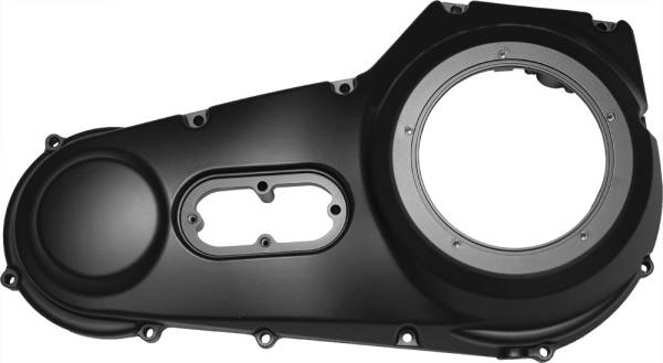 HARDDRIVE - OUTER PRIMARY COVER SAT BLACK FITS 99-06 SOFTAIL & 99-05 FXD - Image 1