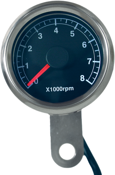 HARDDRIVE - 48MM MINI TACHOMETER 8000 RPM BLACK FACE - Image 1