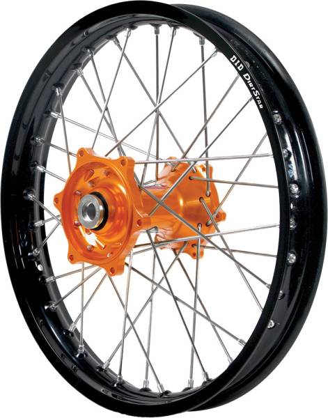 DUBYA - REAR WHEEL 1.85 X 16 ORANGE KITE HUB BLACK RIM - Image 1