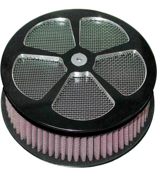 HARDDRIVE - ROUND AIR CLEANER HP 5-SPOKE BLACK 5-7/8" - Image 1