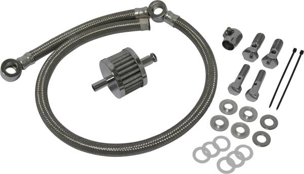 HARDDRIVE - CRANKCASE BREATHER HOSE BRAID 93-16 CUSTOM APPLICATIONS - Image 1