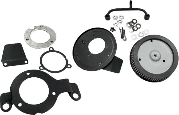 HARDDRIVE - M8 ROUND HI PERFORM SATIN BLACK A/C AND BREATHER KIT - Image 1