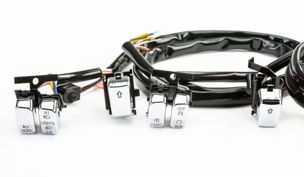 HARDDRIVE - HBAR SWITCH KIT CHR/BLK LETTRS XL 07-13 FX 07-11 SOFTAIL - Image 1