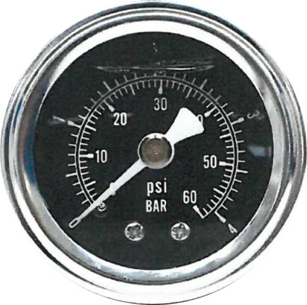 HARDDRIVE - OIL PRESSURE GAUGE 60PSI BLACK - Image 1