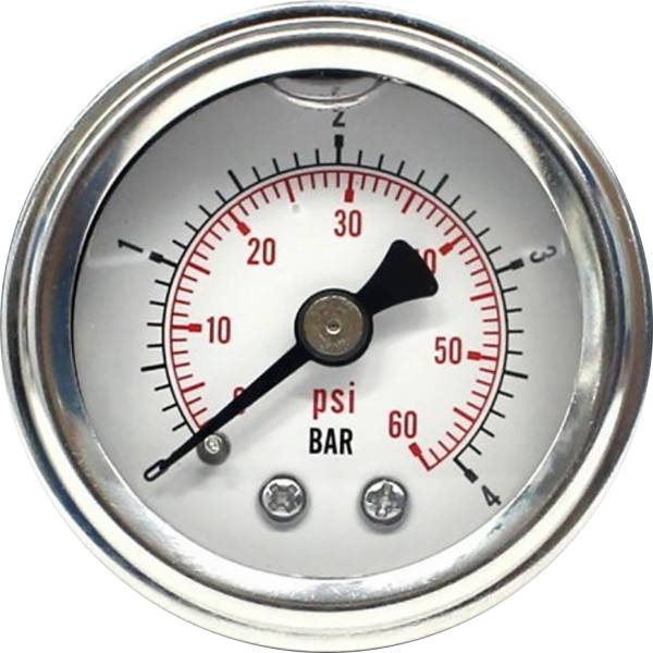 HARDDRIVE - OIL PRESSURE GAUGE 60PSI WHITE - Image 1