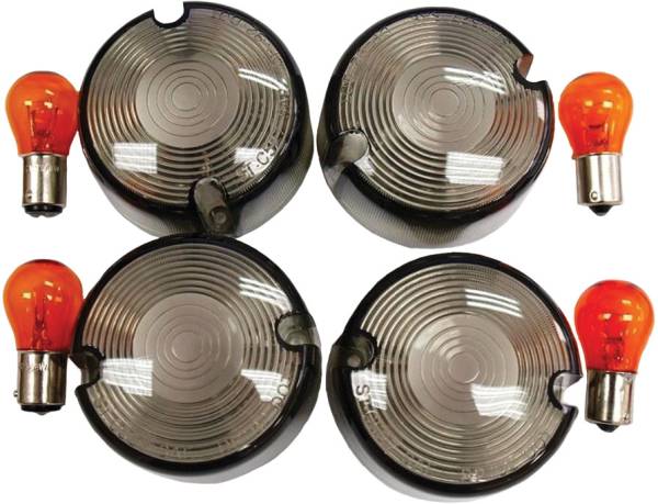 HARDDRIVE - SMOKED TURN SIGNAL LENS KIT DOMED - Image 1