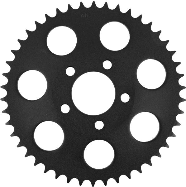 HARDDRIVE - TEXTURED BLACK RR SPROCKET DISHED 46T 2000-13 BIG TWIN - Image 1