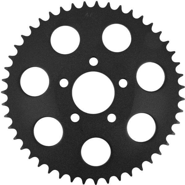 HARDDRIVE - TEXTURED BLACK RR SPROCKET DISHED 47T 00-13 BIG TWIN - Image 1