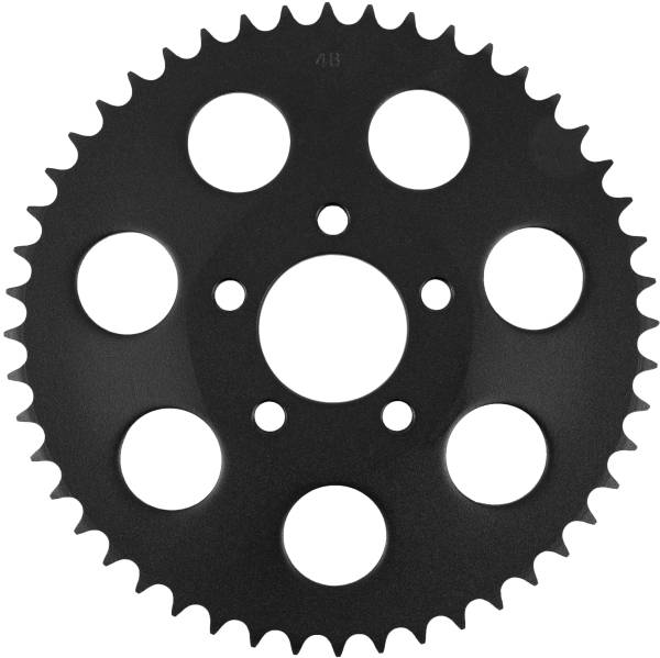 HARDDRIVE - TEXTURED BLACK RR SPROCKET DISHED 48T 00-13 BIG TWIN - Image 1