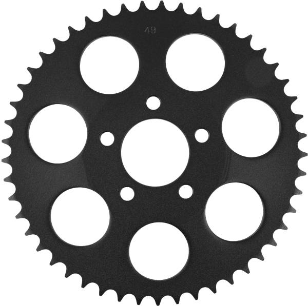 HARDDRIVE - TEXTURED BLACK RR SPROCKET DISHED 49T 00-13 BIG TWIN - Image 1