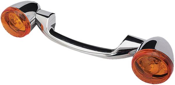 HARDDRIVE - TURNSIGNAL LIGHT BAR CHROME W/AMBER LENSES - Image 1