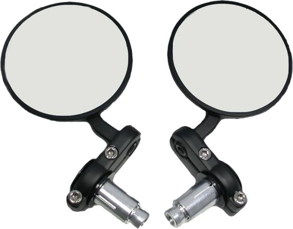 HARDDRIVE - CAFE STYLE BAR END MIRRORS/PR BLACK - Image 1