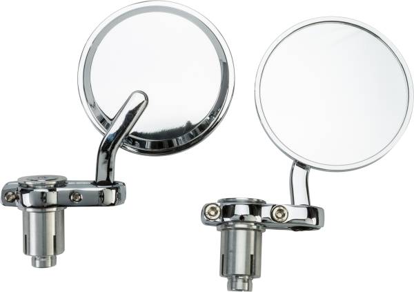 HARDDRIVE - CAFE STYLE BAR END MIRRORS/PR CHROME - Image 1