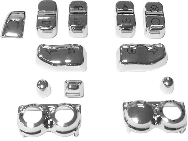 HARDDRIVE - SWITCH CAP KIT CHROME `16-UP FLHT/FLTR EXC SE MODELS - Image 1