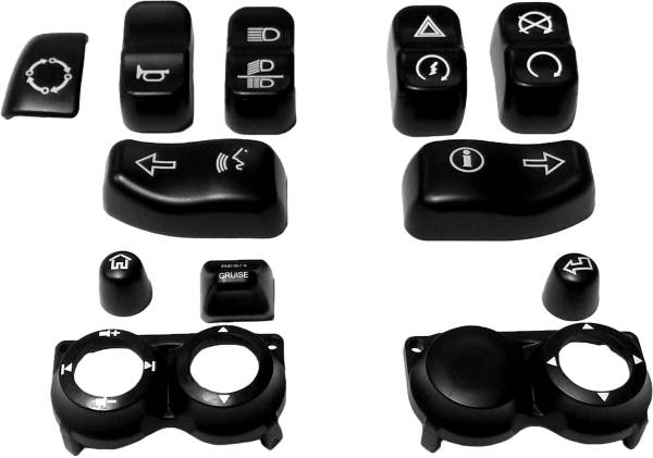 HARDDRIVE - SWITCH CAP KIT BLACK `16-UP FLHT/FLTR EXC SE MODELS - Image 1