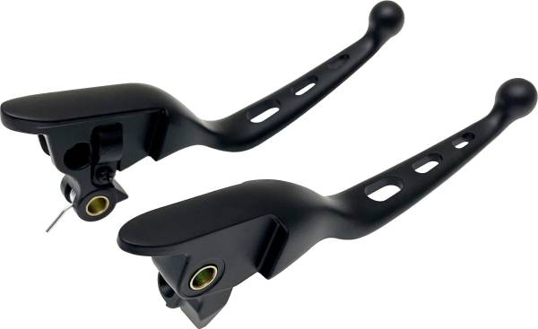 HARDDRIVE - TRI-HOLE LEVER SET BLACK FLT `21-UP CBL CLUTCH - Image 1