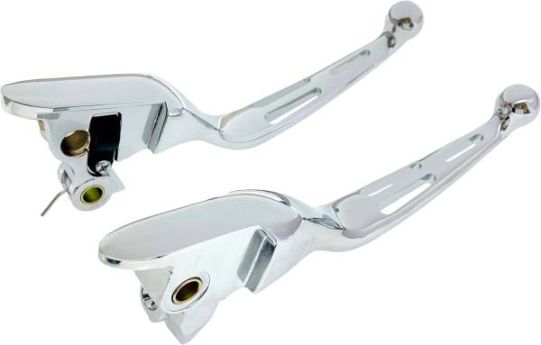 HARDDRIVE - 3 SLOT LEVER SET CHROME FLT `21-UP CBL CLUTCH - Image 1