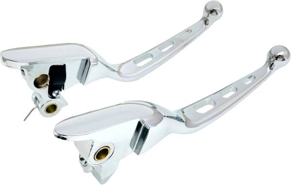 HARDDRIVE - TRI-HOLE LEVER SET CHROME FLT `21-UP CBL CLUTCH - Image 1