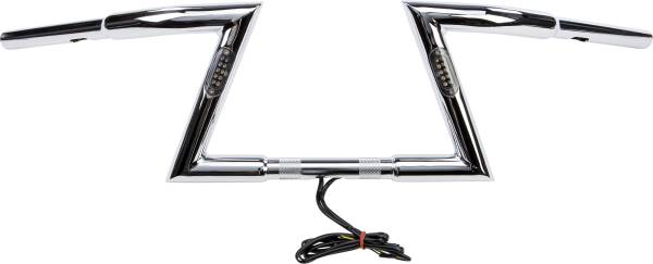 HARDDRIVE - CHROME Z BARS 8" RISE W/LED TURNSIGNALS - Image 1