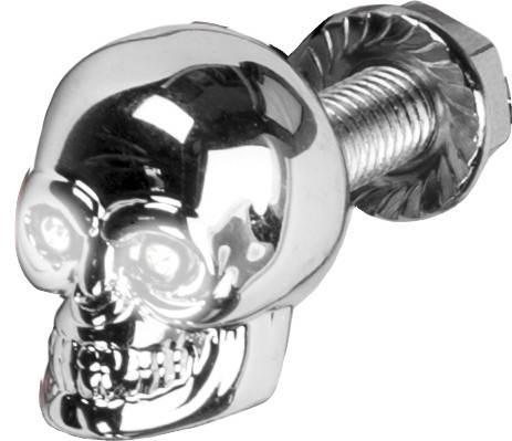 HARDDRIVE - LIGHTED SKULL LIC PLATE SCREW WHITE - Image 1